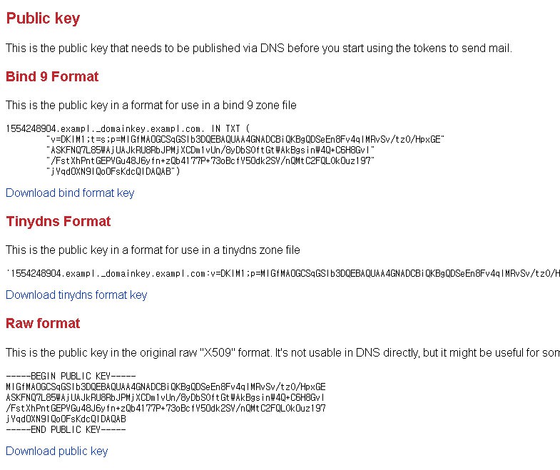 DKIM Public key(퍼블릭키)